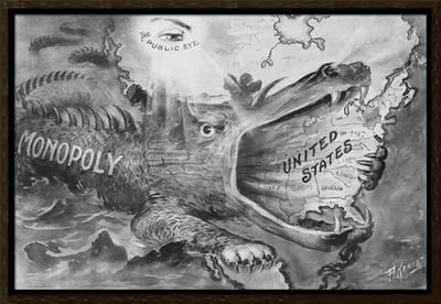 Political Cartoon of Monopoly Devouring United States' Giclee Print |  Art.com