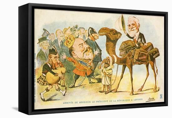 Political Cartoon of the Arrival of Emile Loubet in the United Kingdom-null-Framed Premier Image Canvas