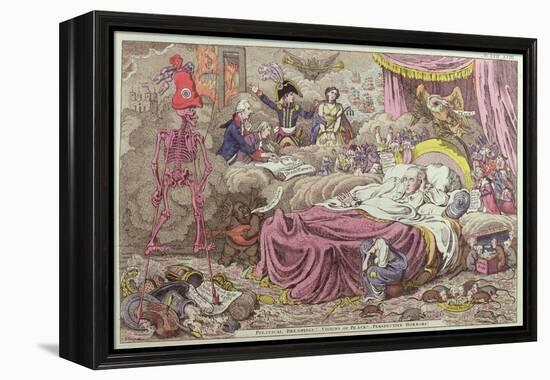 Political Dreamings, Visions of Peace, Prospective Horrors-James Gillray-Framed Premier Image Canvas