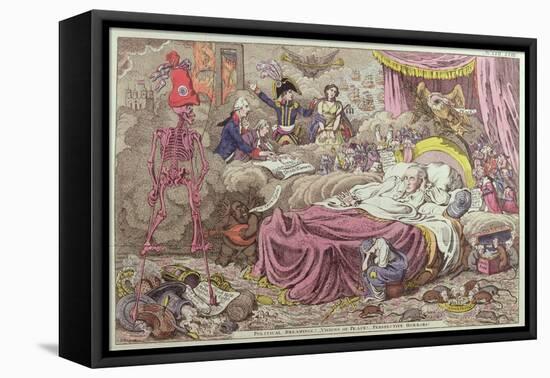 Political Dreamings, Visions of Peace, Prospective Horrors-James Gillray-Framed Premier Image Canvas