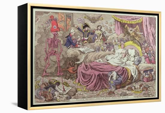 Political Dreamings, Visions of Peace, Prospective Horrors-James Gillray-Framed Premier Image Canvas