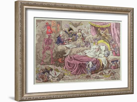 Political Dreamings, Visions of Peace, Prospective Horrors-James Gillray-Framed Giclee Print