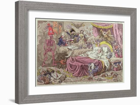 Political Dreamings, Visions of Peace, Prospective Horrors-James Gillray-Framed Giclee Print