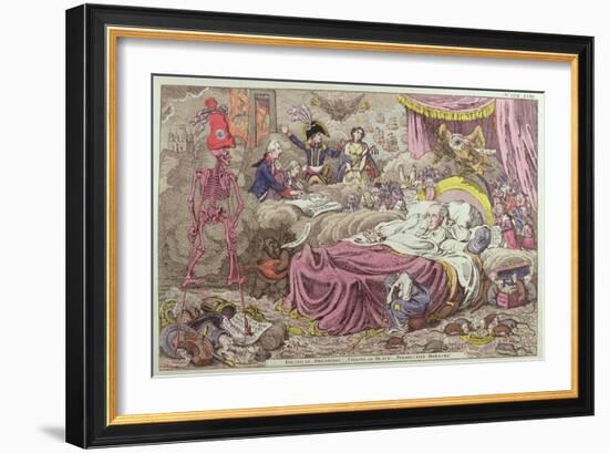 Political Dreamings, Visions of Peace, Prospective Horrors-James Gillray-Framed Giclee Print