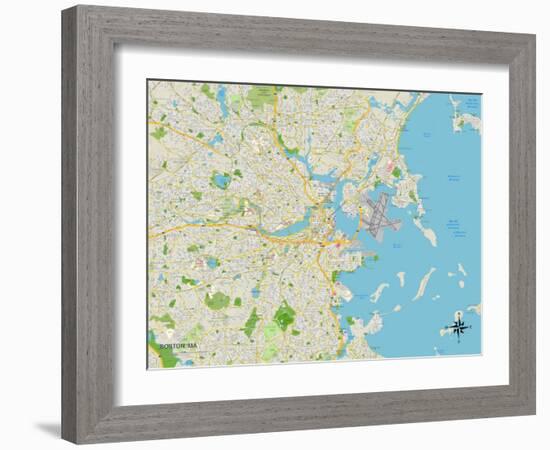 Political Map of Boston, MA-null-Framed Art Print