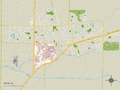 'Political Map of Davis, CA' Art Print | Art.com