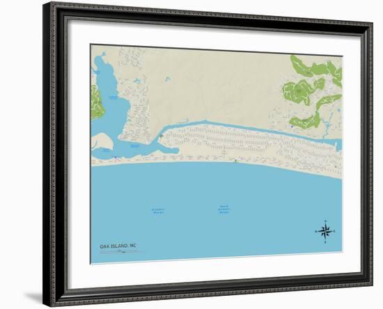 Political Map of Oak Island, NC-null-Framed Art Print