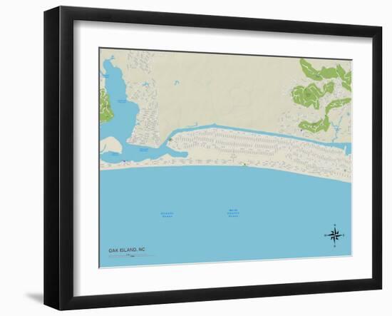 Political Map of Oak Island, NC-null-Framed Art Print