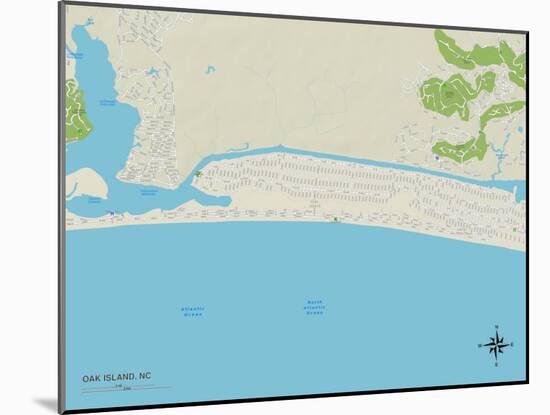 Political Map of Oak Island, NC-null-Mounted Art Print