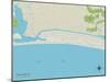 Political Map of Oak Island, NC-null-Mounted Art Print