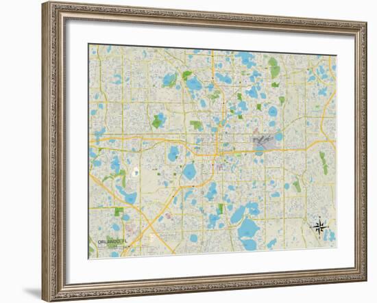 Political Map of Orlando, FL-null-Framed Art Print