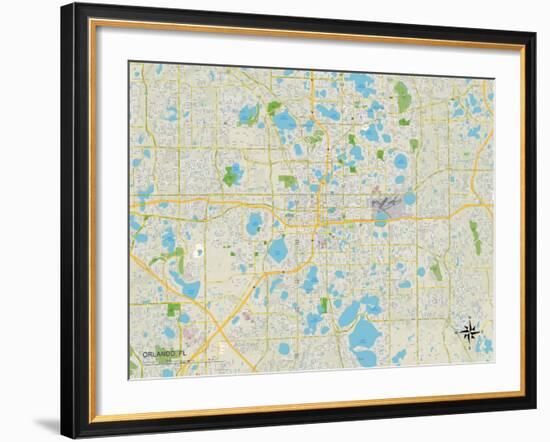 Political Map of Orlando, FL-null-Framed Art Print