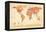 Political Map of the World Map-Michael Tompsett-Framed Stretched Canvas