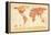 Political Map of the World Map-Michael Tompsett-Framed Stretched Canvas