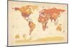 Political Map of the World Map-Michael Tompsett-Mounted Art Print