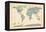 Political Map of the World Map-Michael Tompsett-Framed Stretched Canvas