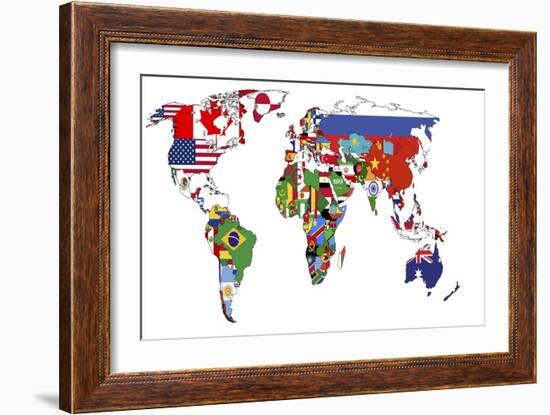 Political Map of World-michal812-Framed Art Print