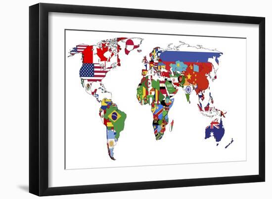 Political Map of World-michal812-Framed Art Print