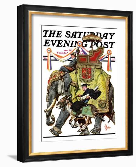 "Political Party Symbols," Saturday Evening Post Cover, October 17, 1936-Joseph Christian Leyendecker-Framed Giclee Print