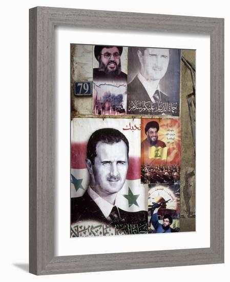 Political Posters of President Bashar Al-Assad, Syria-null-Framed Photographic Print