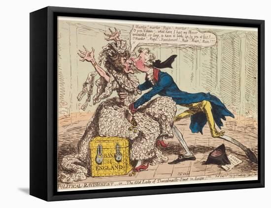 Political Ravishment, or the Old Lady of Threadneedle Street in Danger!, 1797-James Gillray-Framed Premier Image Canvas