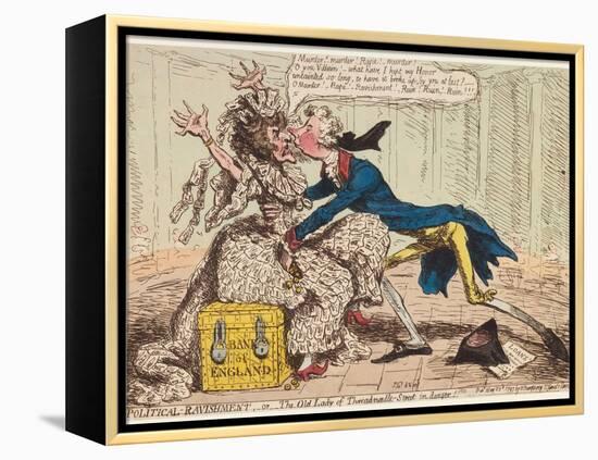 Political Ravishment, or the Old Lady of Threadneedle Street in Danger!, 1797-James Gillray-Framed Premier Image Canvas