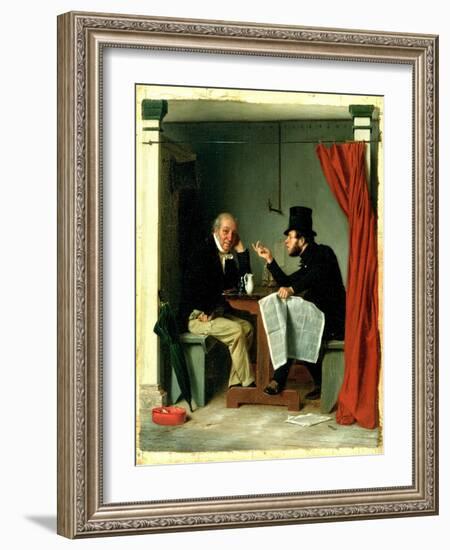 Politics in an Oyster House, 1848-Richard Caton Woodville-Framed Giclee Print