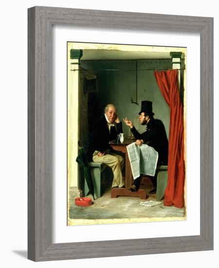 Politics in an Oyster House, 1848-Richard Caton Woodville-Framed Giclee Print