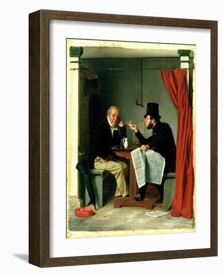 Politics in an Oyster House, 1848-Richard Caton Woodville-Framed Giclee Print