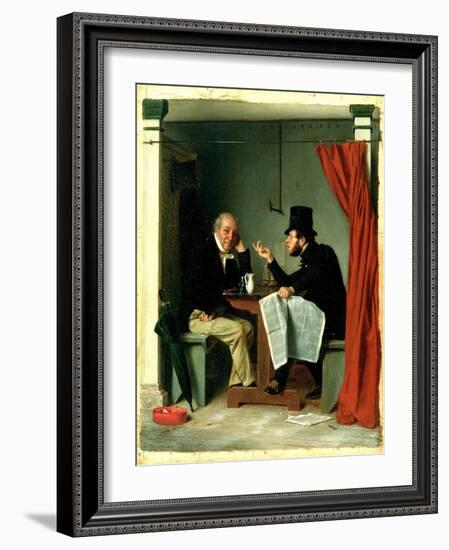 Politics in an Oyster House, 1848-Richard Caton Woodville-Framed Giclee Print