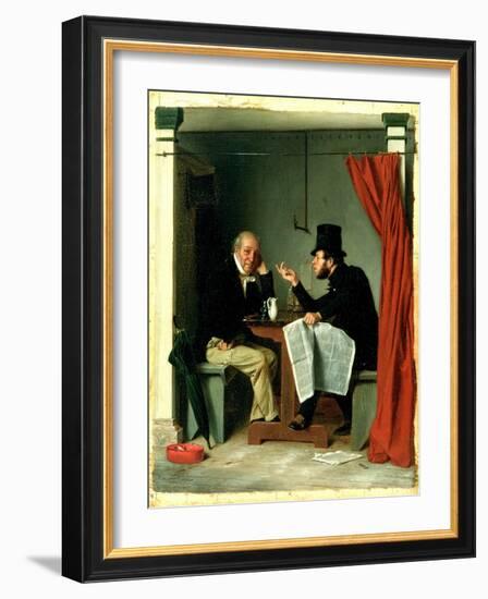 Politics in an Oyster House, 1848-Richard Caton Woodville-Framed Giclee Print