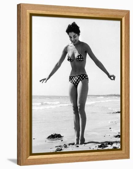 Polka Dot Bikini 1950s-null-Framed Premier Image Canvas