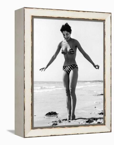 Polka Dot Bikini 1950s-null-Framed Premier Image Canvas