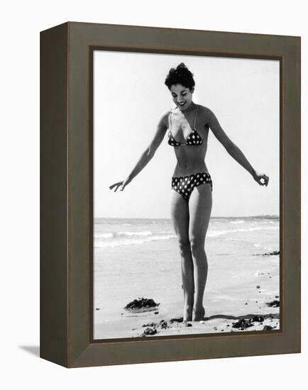 Polka Dot Bikini 1950s-null-Framed Premier Image Canvas