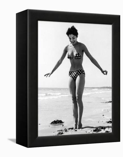 Polka Dot Bikini 1950s-null-Framed Premier Image Canvas