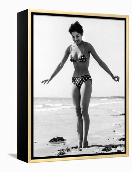 Polka Dot Bikini 1950s-null-Framed Premier Image Canvas