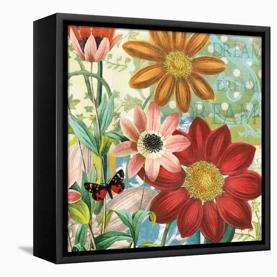 Polka Dot Dahlia-Walter Robertson-Framed Stretched Canvas