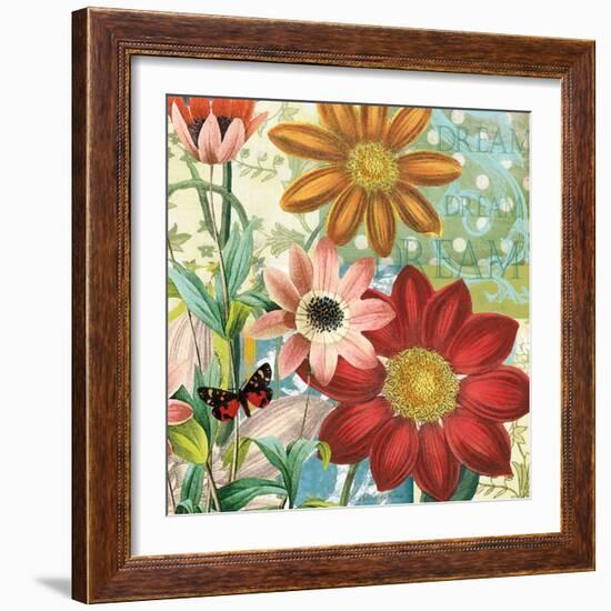 Polka Dot Dahlia-Walter Robertson-Framed Art Print