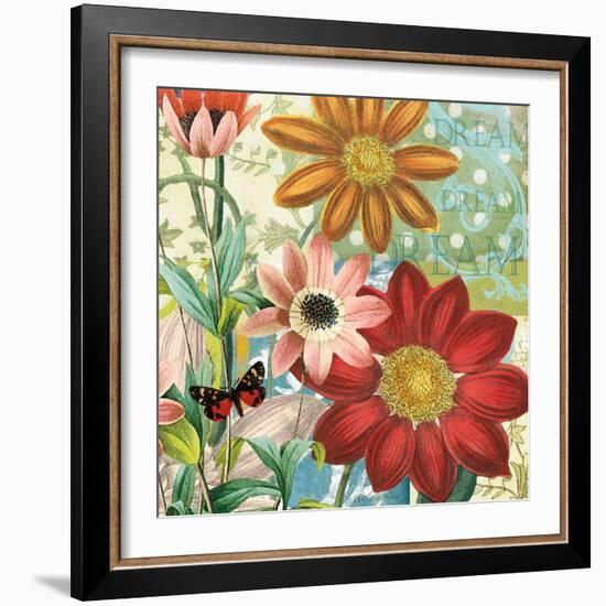 Polka Dot Dahlia-Walter Robertson-Framed Art Print