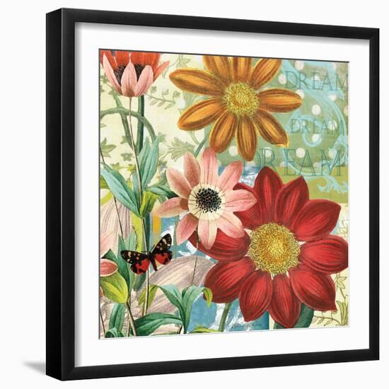 Polka Dot Dahlia-Walter Robertson-Framed Art Print