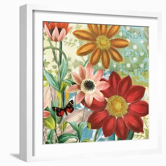 Polka Dot Dahlia-Walter Robertson-Framed Art Print