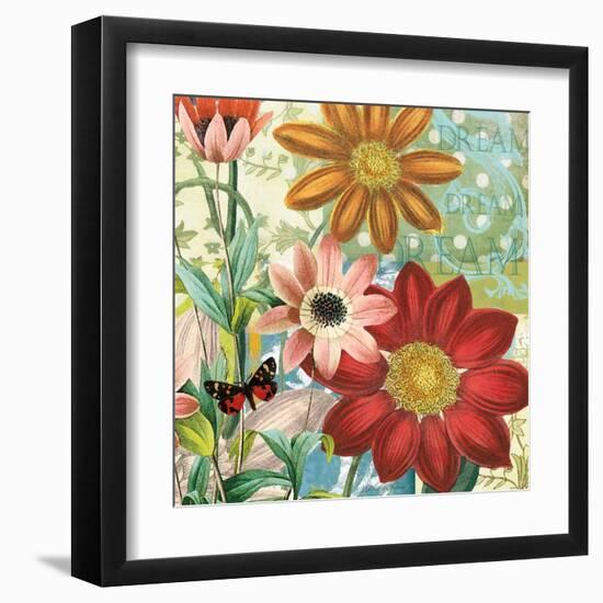 Polka Dot Dahlia-Walter Robertson-Framed Art Print