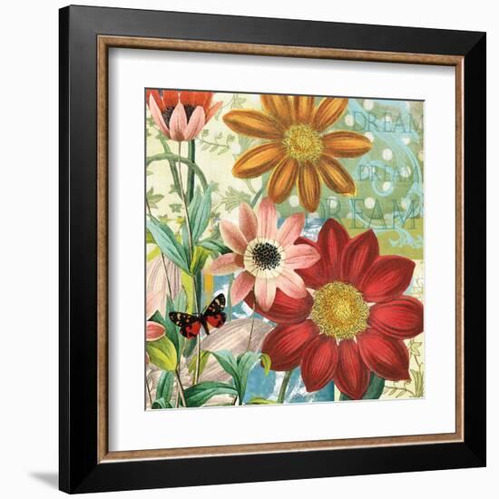 Polka Dot Dahlia-Walter Robertson-Framed Art Print