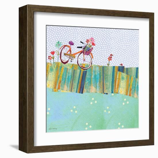 Polka Dot Delight - Tangerine Bicycle-Robbin Rawlings-Framed Art Print