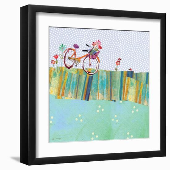 Polka Dot Delight - Tangerine Bicycle-Robbin Rawlings-Framed Art Print