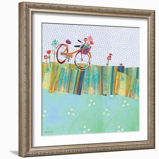 Polka Dot Delight - Tangerine Bicycle-Robbin Rawlings-Framed Art Print