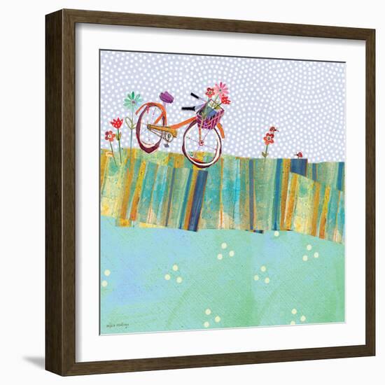 Polka Dot Delight - Tangerine Bicycle-Robbin Rawlings-Framed Art Print