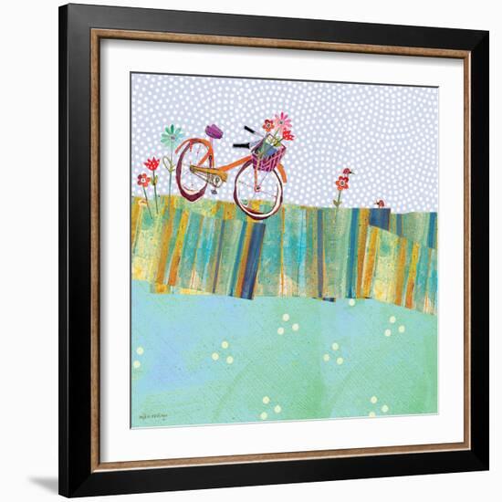 Polka Dot Delight - Tangerine Bicycle-Robbin Rawlings-Framed Art Print