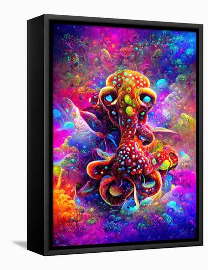 Polkadoctopus-null-Framed Stretched Canvas