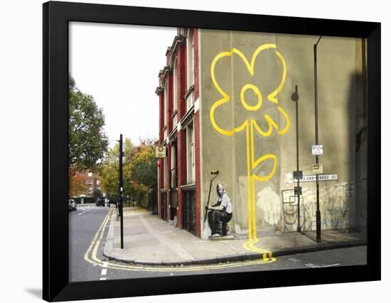 Pollard Street, London (graffiti attributed to Banksy)-null-Framed Giclee Print